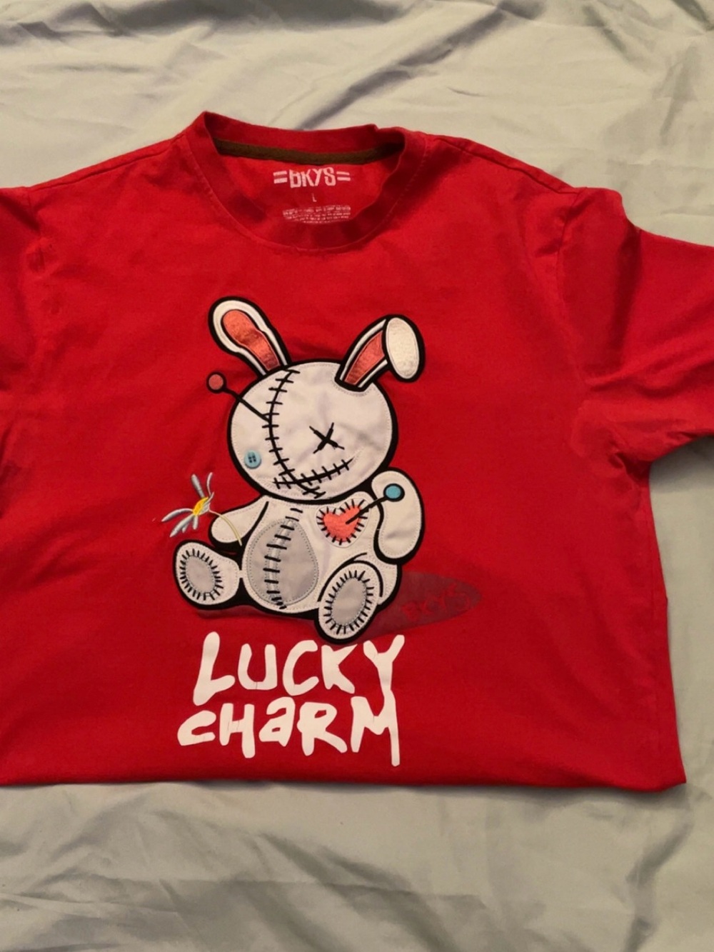 BKS Men's Lucky Charm Bunny Graphic Tee in Red